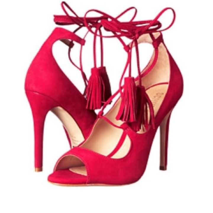 Schutz Yassu Tie Up Open Toed Heels - Size 8.5