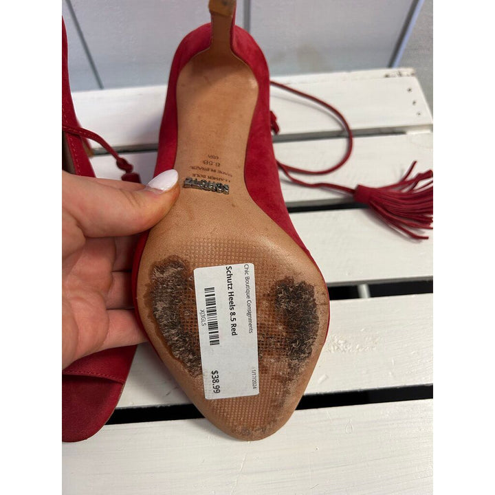 Schutz Yassu Tie Up Open Toed Heels - Size 8.5