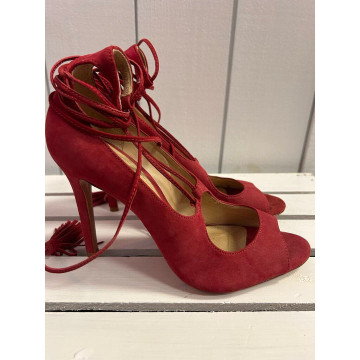 Schutz Yassu Tie Up Open Toed Heels - Size 8.5