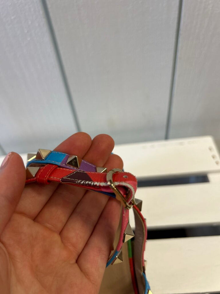 Valentino Garavani Rainbow Chevron Stud Heels - Size 38