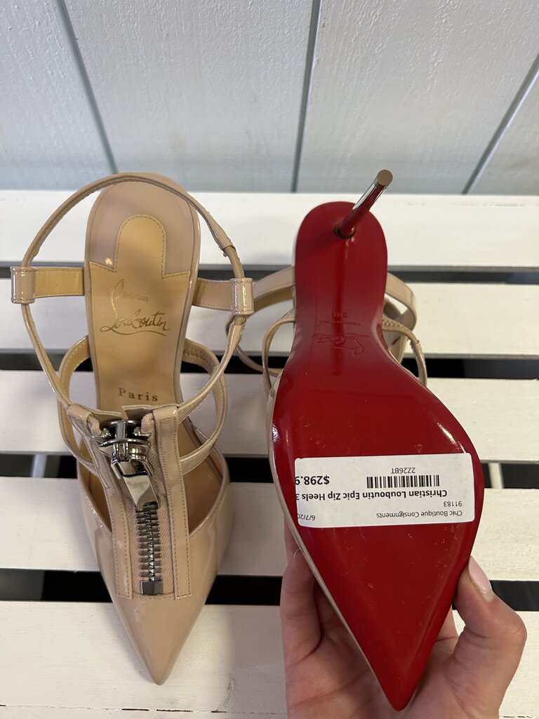 Christian Louboutin Epic Zip Heels - Size 38