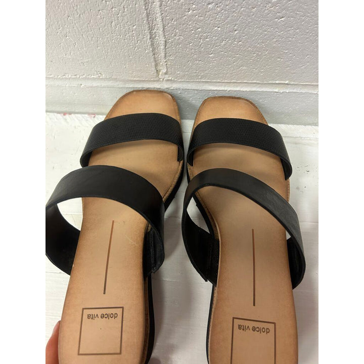 Dolce Vita Parni Two Strap Embossed Leather Sandals - Size 9