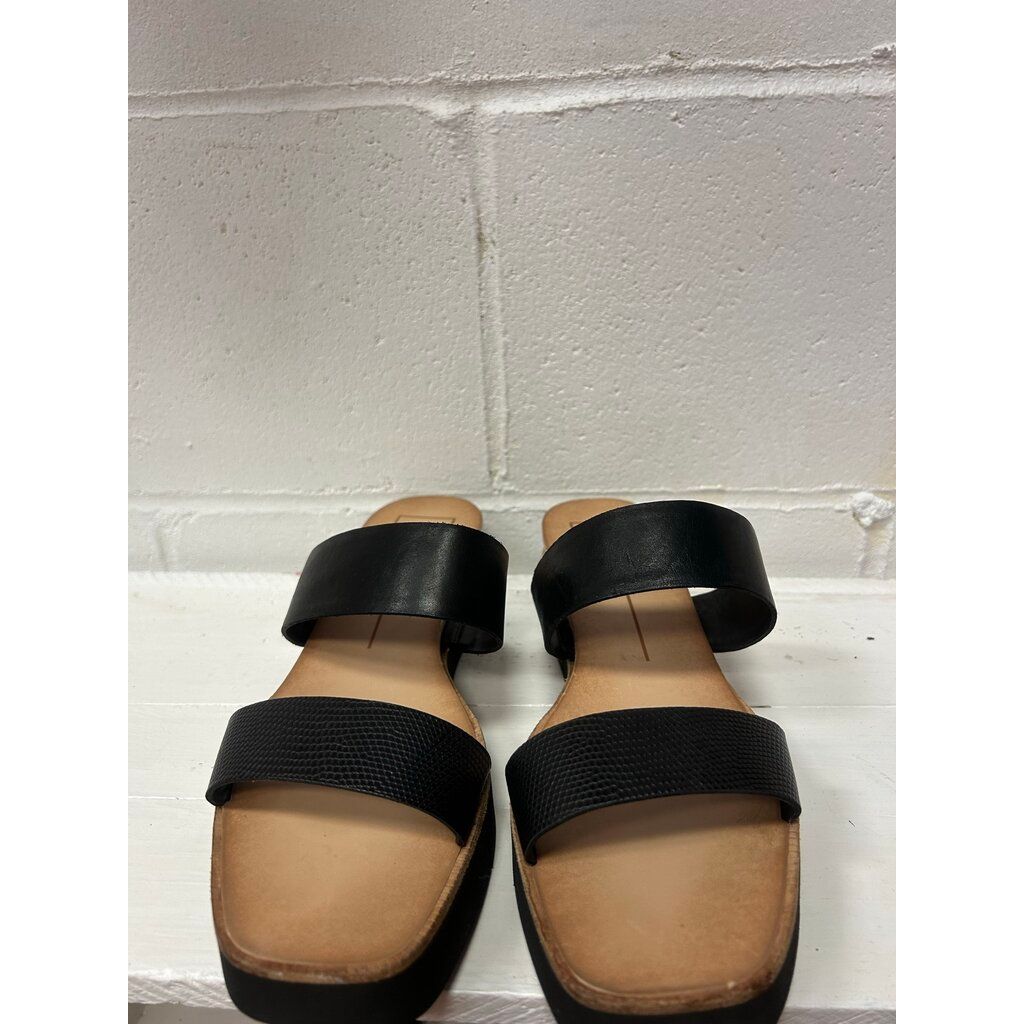 Dolce Vita Parni Two Strap Embossed Leather Sandals - Size 9