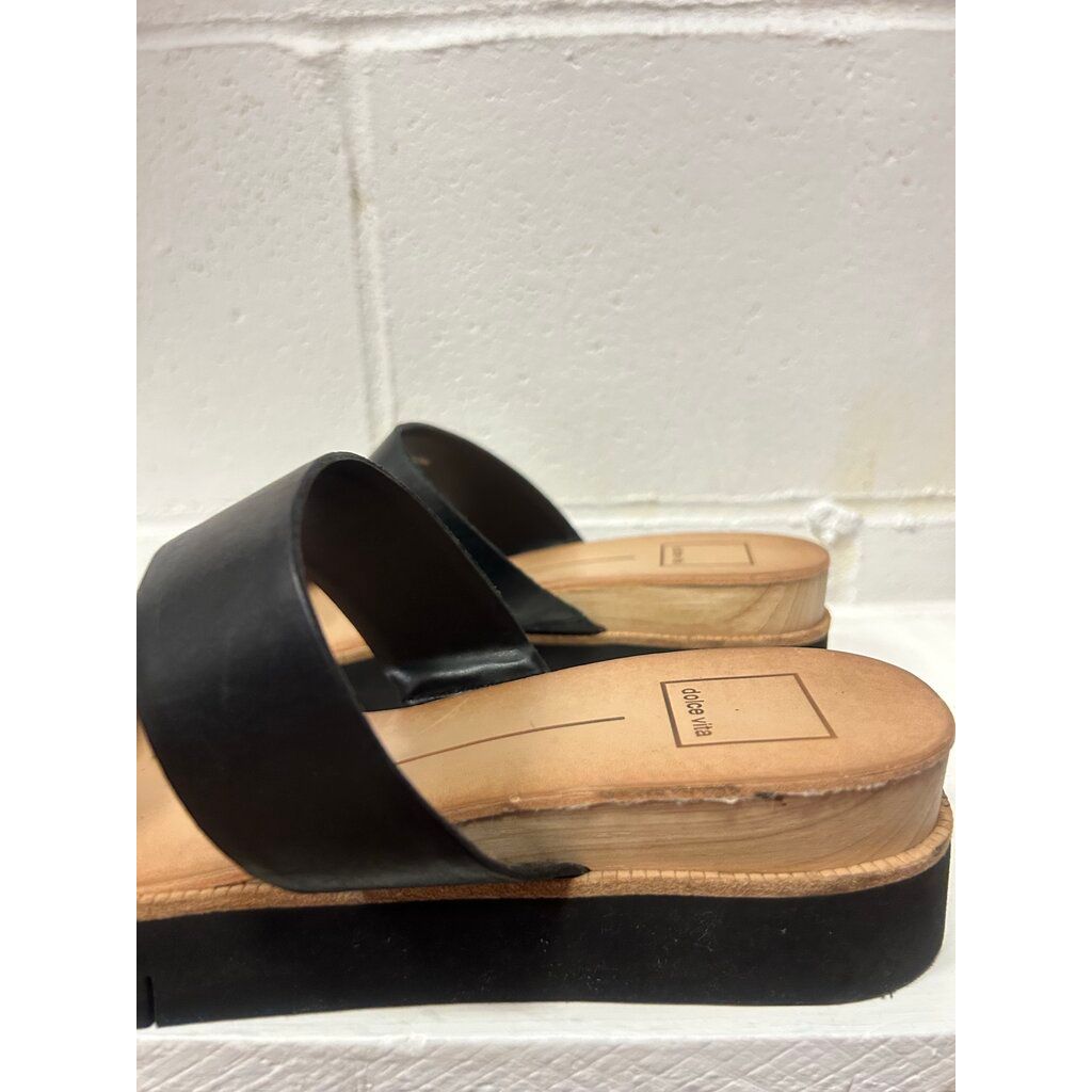 Dolce Vita Parni Two Strap Embossed Leather Sandals - Size 9