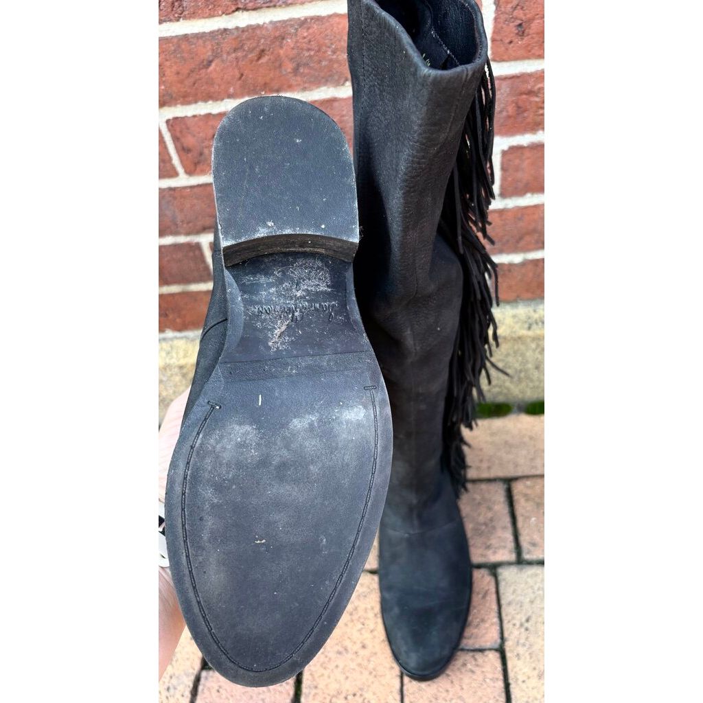 Sam Edelman Josephine Fringe Suede Boots - Size 7.5