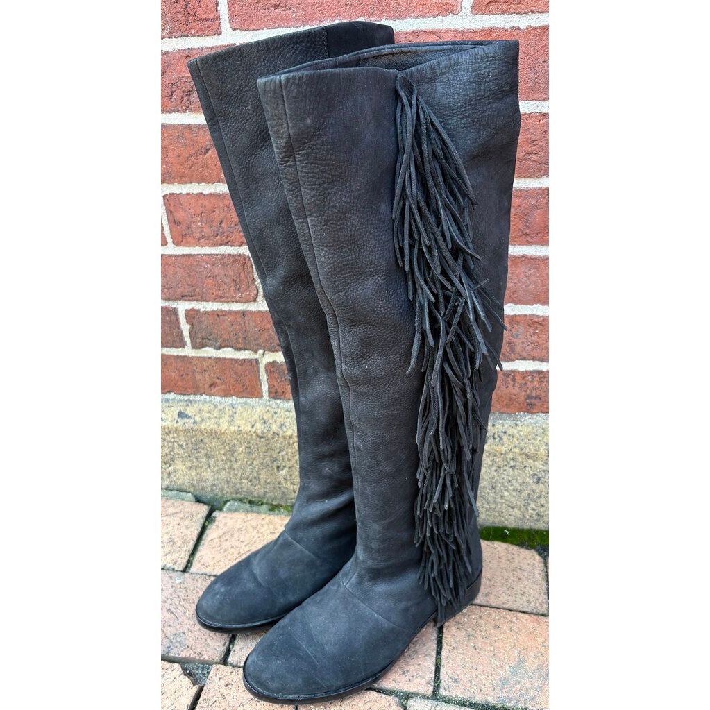 Sam Edelman Josephine Fringe Suede Boots - Size 7.5