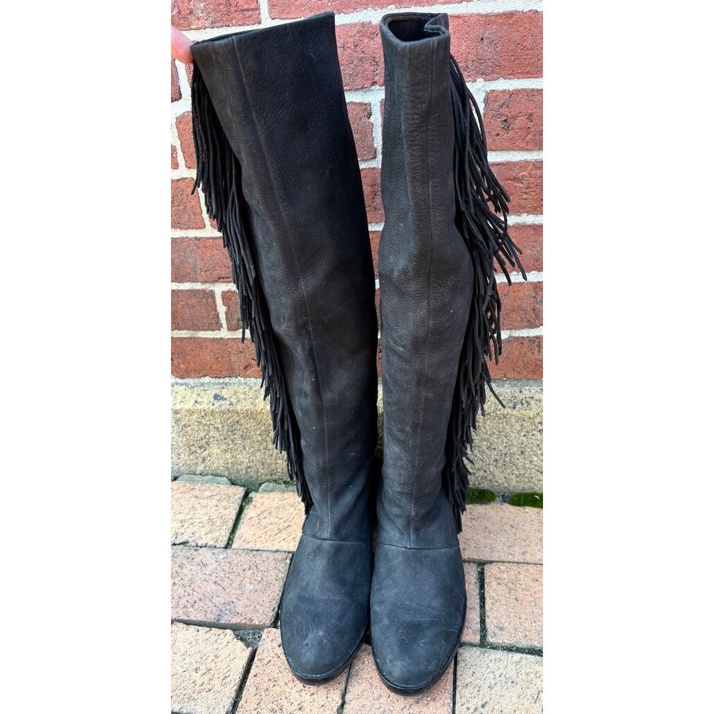 Sam Edelman Josephine Fringe Suede Boots - Size 7.5