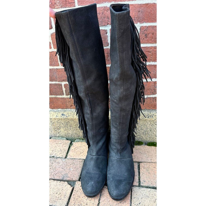 Sam Edelman Josephine Fringe Suede Boots - Size 7.5