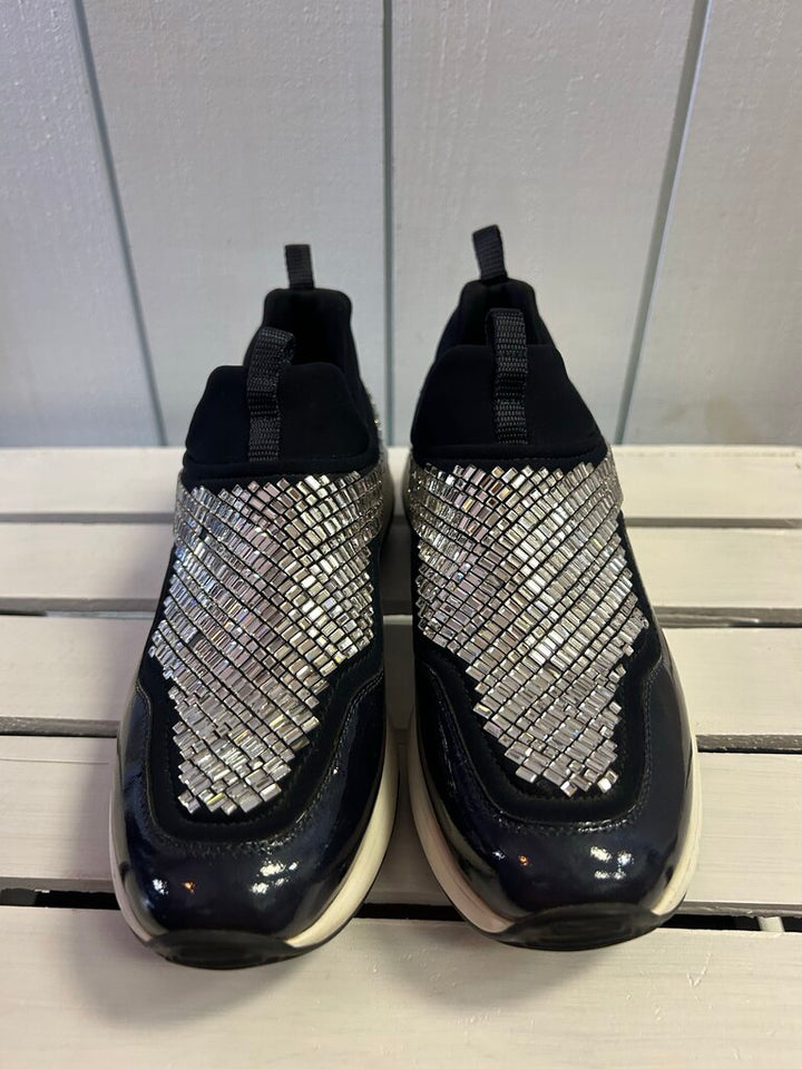 Salvatore Ferragamo Bijou Kirakira Crystal Sneakers - Size 36