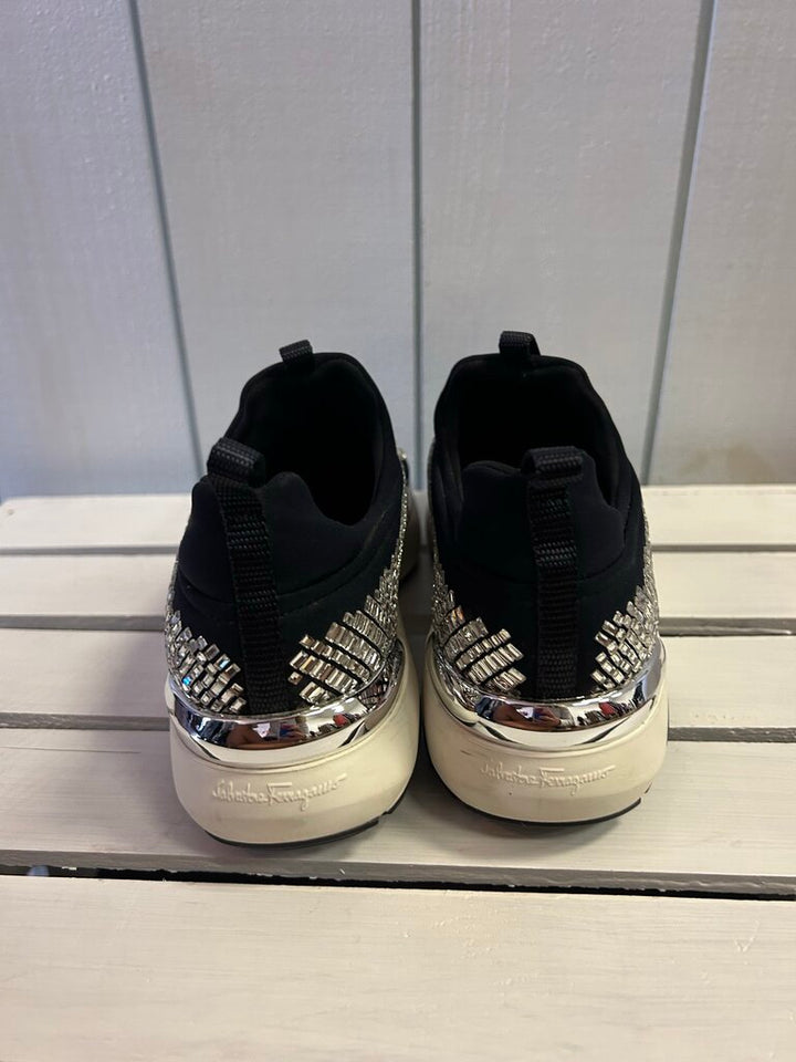 Salvatore Ferragamo Bijou Kirakira Crystal Sneakers - Size 36