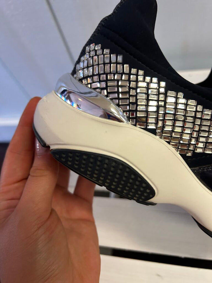 Salvatore Ferragamo Bijou Kirakira Crystal Sneakers - Size 36