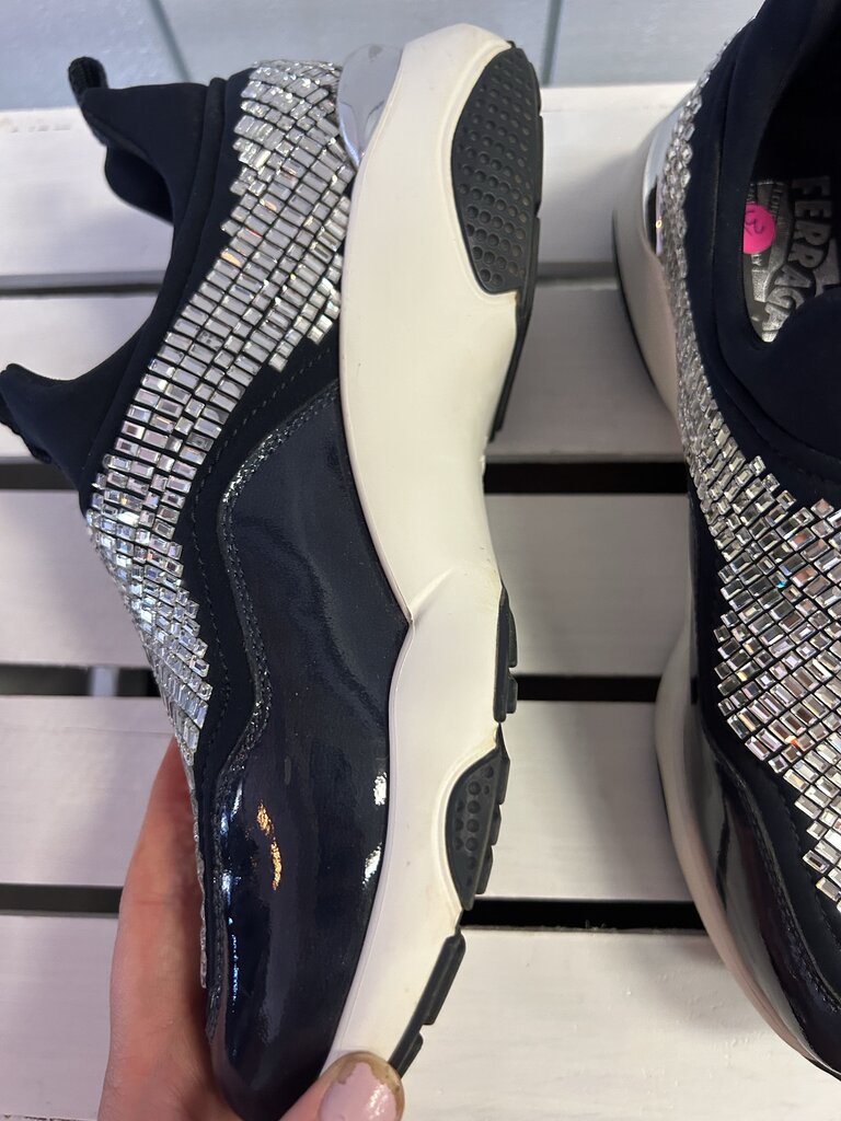 Salvatore Ferragamo Bijou Kirakira Crystal Sneakers - Size 36