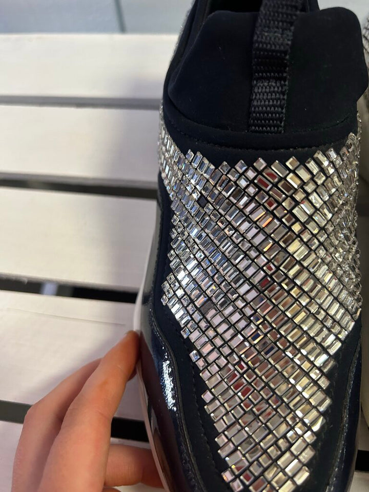 Salvatore Ferragamo Bijou Kirakira Crystal Sneakers - Size 36