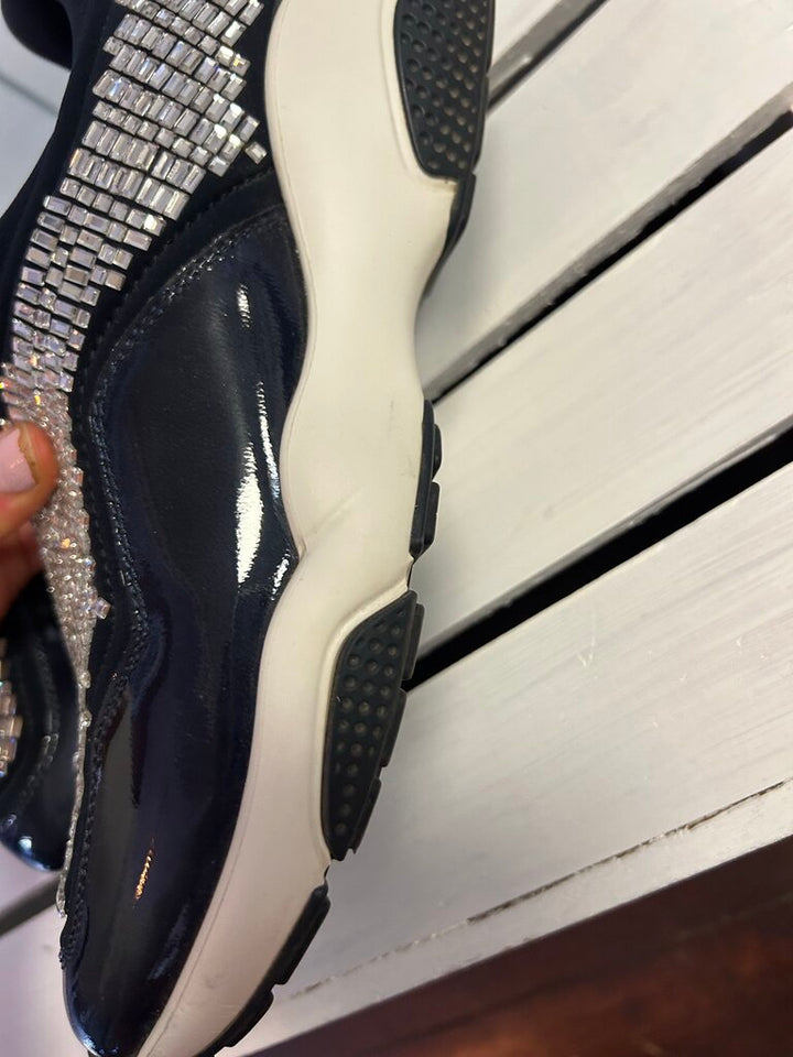 Salvatore Ferragamo Bijou Kirakira Crystal Sneakers - Size 36