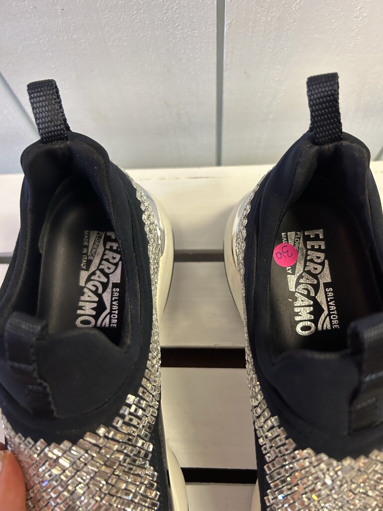 Salvatore Ferragamo Bijou Kirakira Crystal Sneakers - Size 36
