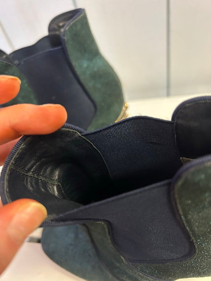 Tory Burch Suede Crystal Embellishments Chelsea Booties - Size 6.5