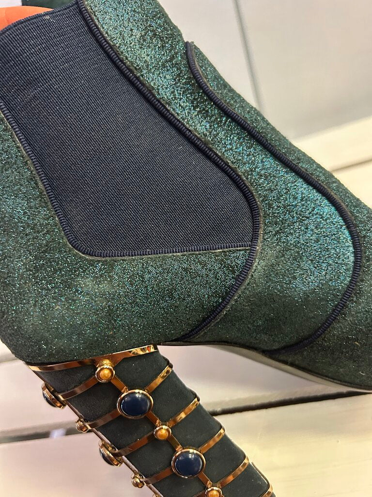 Tory Burch Suede Crystal Embellishments Chelsea Booties - Size 6.5