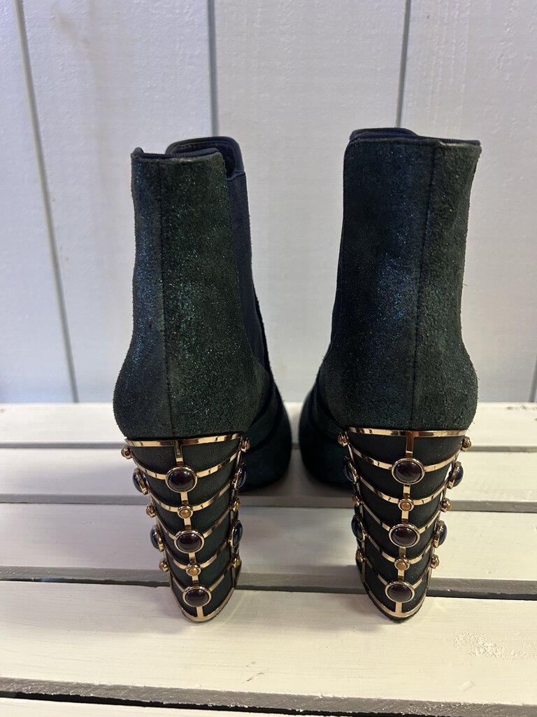 Tory Burch Suede Crystal Embellishments Chelsea Booties - Size 6.5