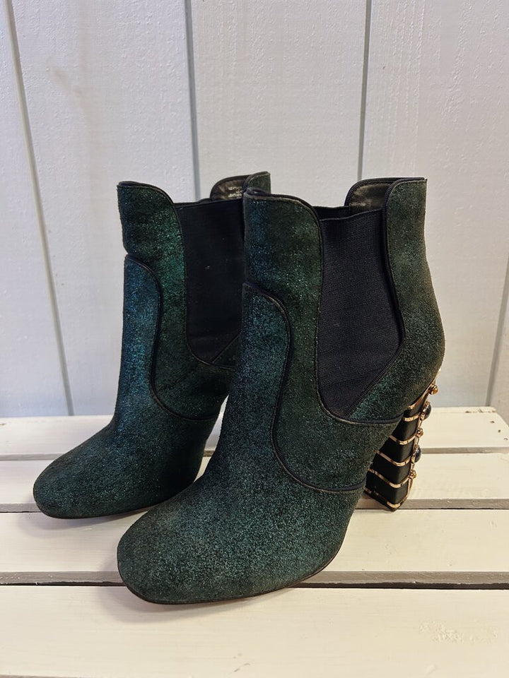 Tory Burch Suede Crystal Embellishments Chelsea Booties - Size 6.5