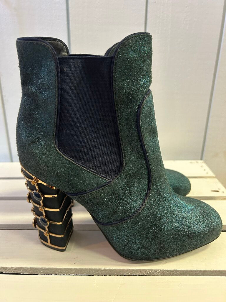 Tory Burch Suede Crystal Embellishments Chelsea Booties - Size 6.5