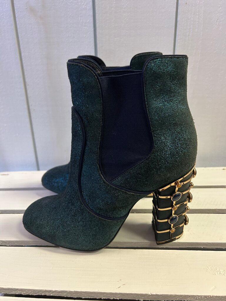 Tory Burch Suede Crystal Embellishments Chelsea Booties - Size 6.5