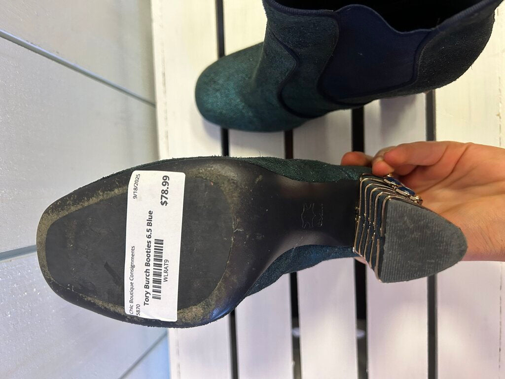 Tory Burch Suede Crystal Embellishments Chelsea Booties - Size 6.5