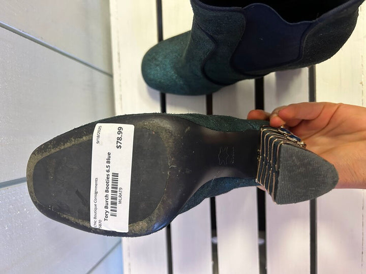 Tory Burch Suede Crystal Embellishments Chelsea Booties - Size 6.5