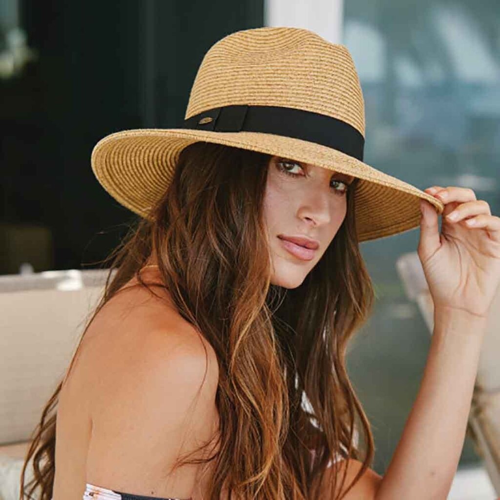 Scala Classic Wide Brim Straw Safari Hat - OS