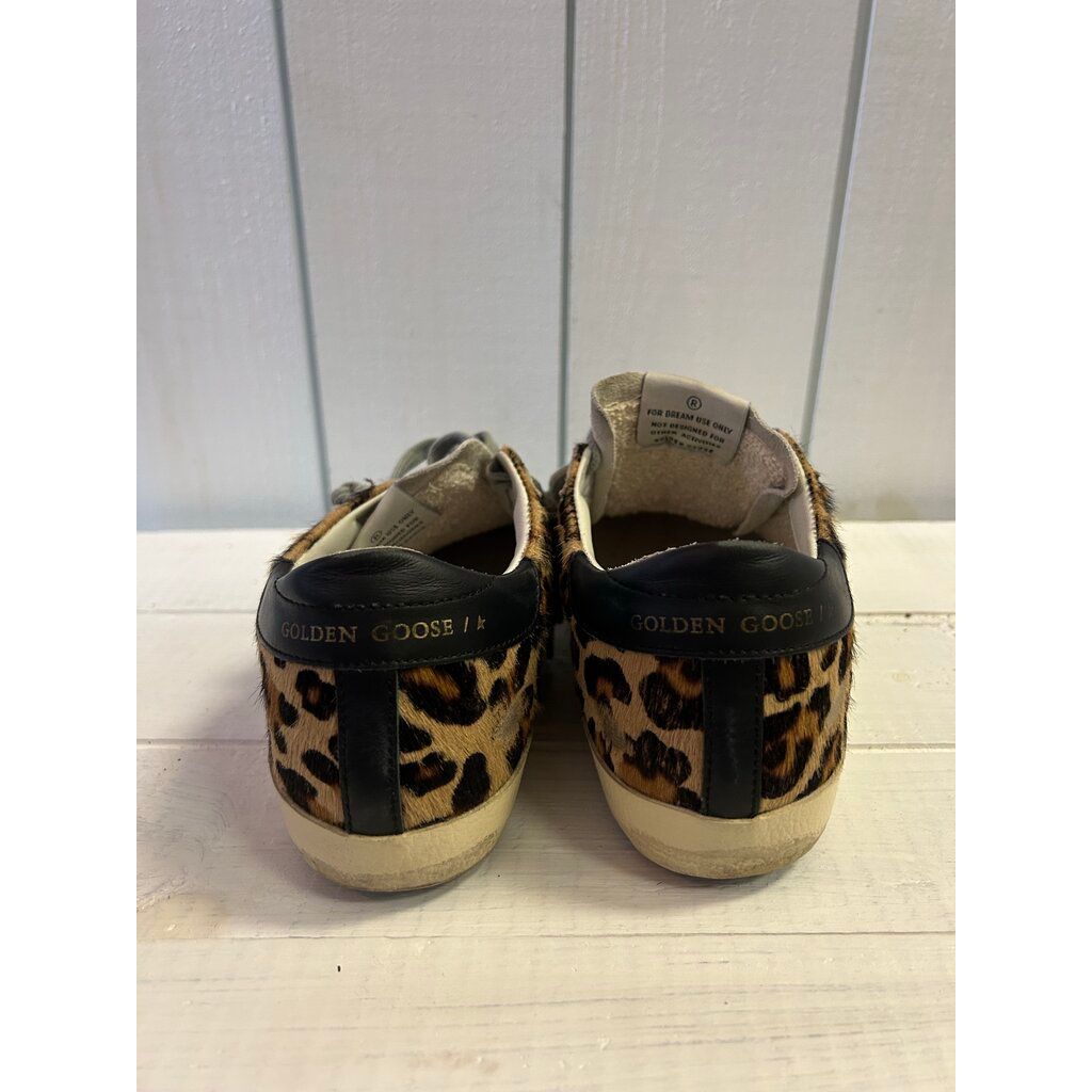 Golden Goose Superstar Distressed Leopard Print Sneakers - Size 37 (Retails for $625)