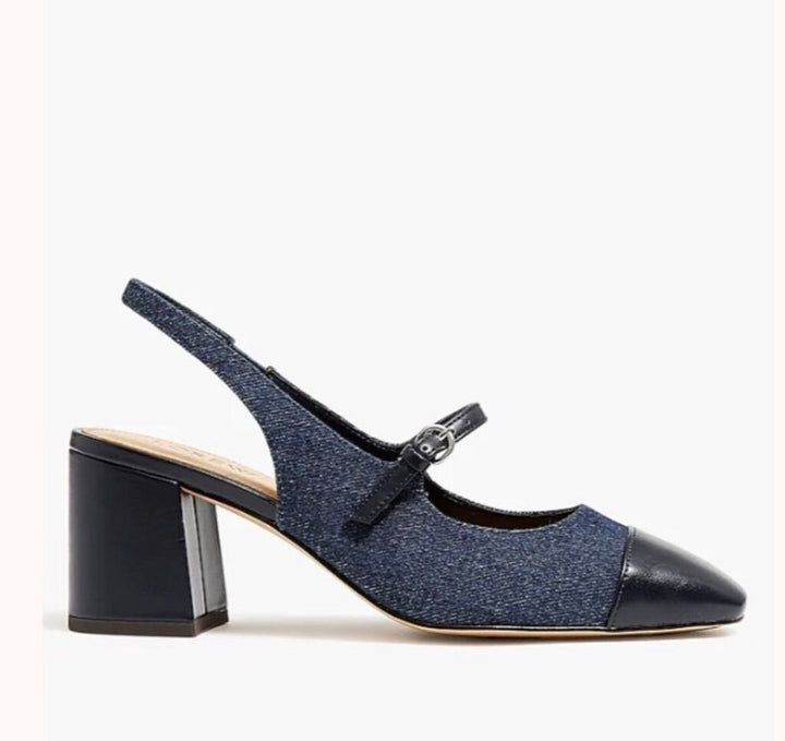 J. Crew Denim Mary Jane Slingback Heel - Size 9.5