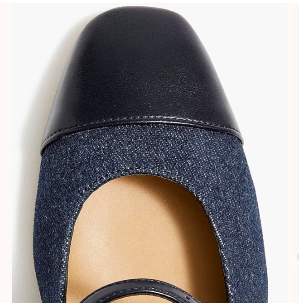 J. Crew Denim Mary Jane Slingback Heel - Size 9.5