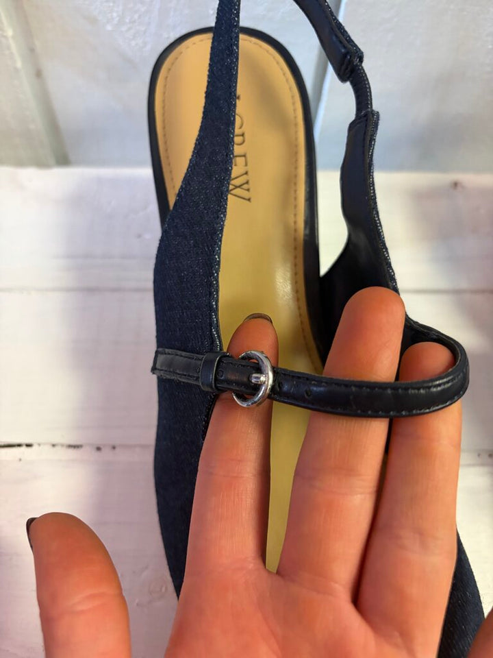 J. Crew Denim Mary Jane Slingback Heel - Size 9.5