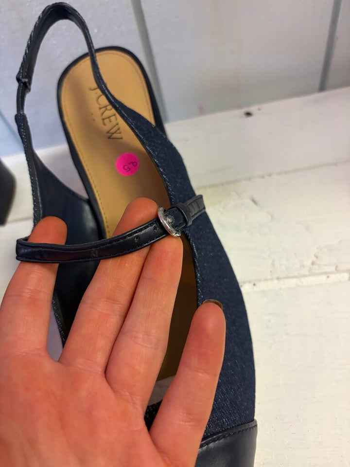 J. Crew Denim Mary Jane Slingback Heel - Size 9.5
