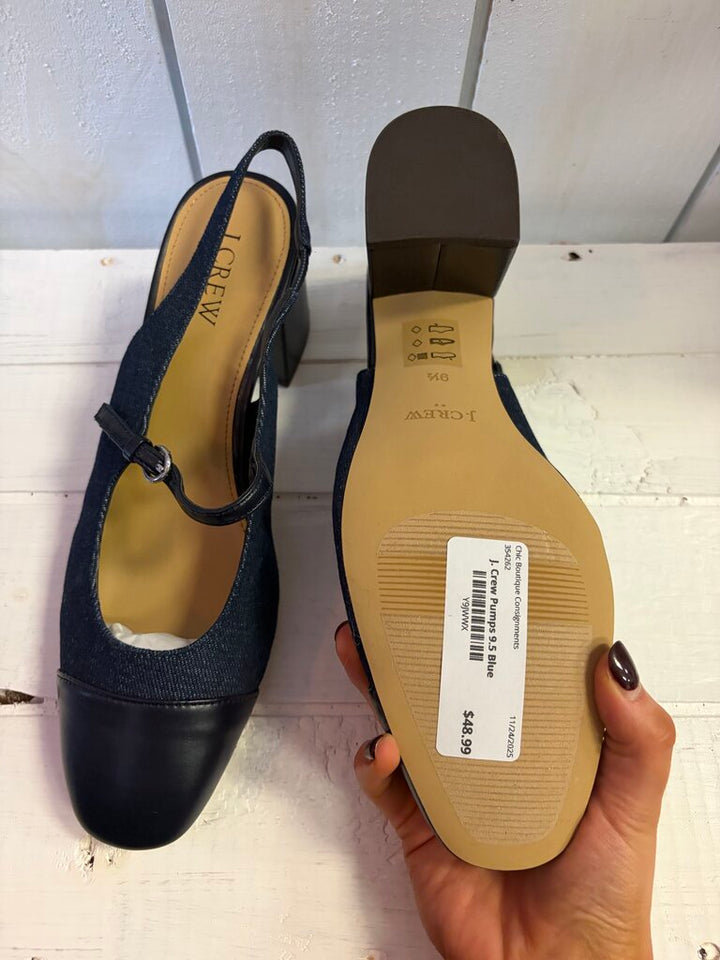 J. Crew Denim Mary Jane Slingback Heel - Size 9.5