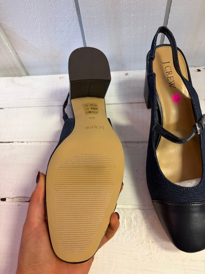 J. Crew Denim Mary Jane Slingback Heel - Size 9.5