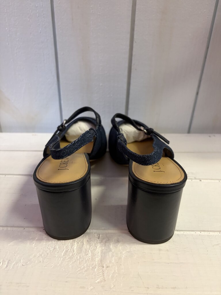J. Crew Denim Mary Jane Slingback Heel - Size 9.5