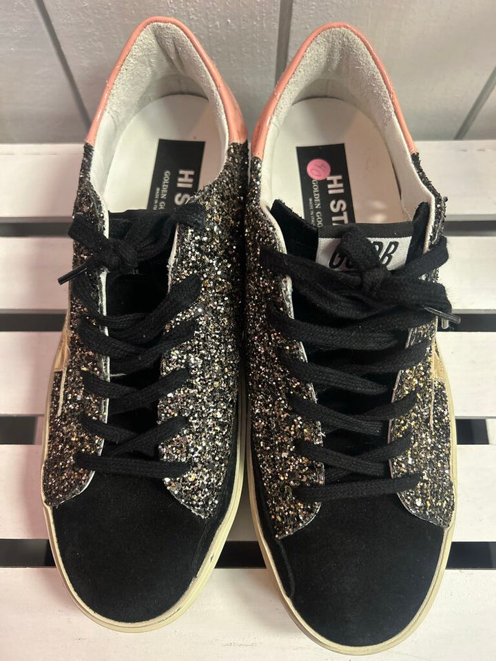 Golden Goose Hi Star Sparkle Sneakers - Size 40(Retails $695)