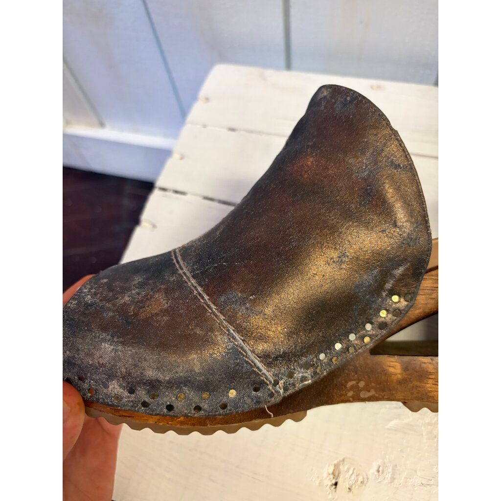 Dansko Sage Metallic Wooden Wedge Sandal - Size 41
