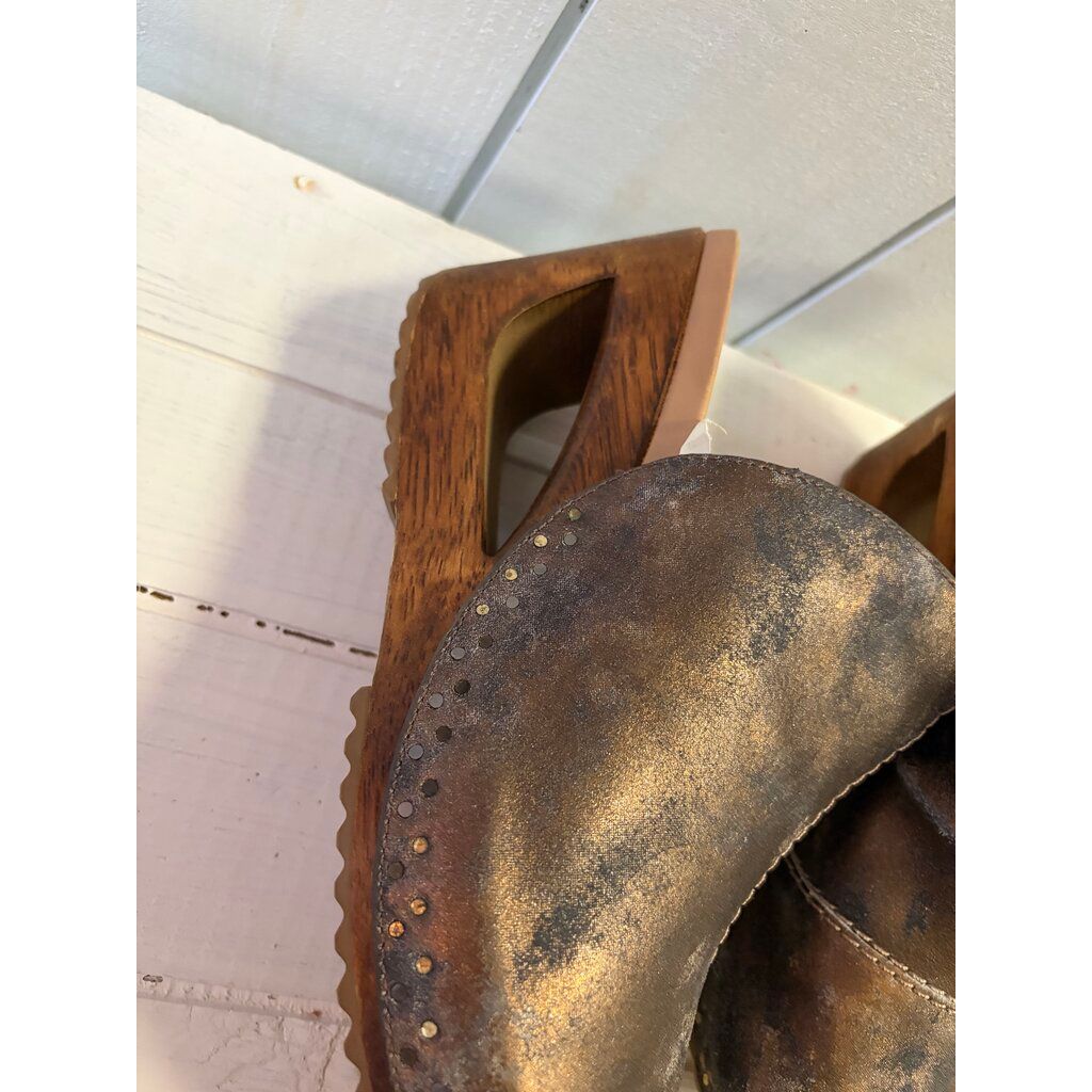 Dansko Sage Metallic Wooden Wedge Sandal - Size 41