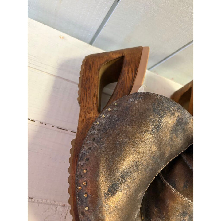 Dansko Sage Metallic Wooden Wedge Sandal - Size 41