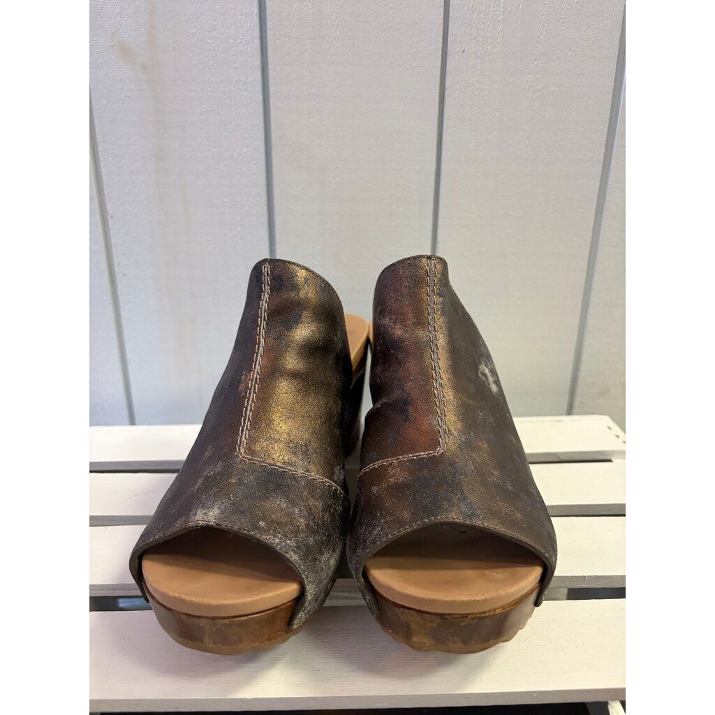 Dansko Sage Metallic Wooden Wedge Sandal - Size 41