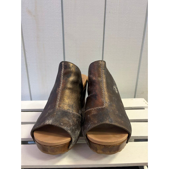 Dansko Sage Metallic Wooden Wedge Sandal - Size 41