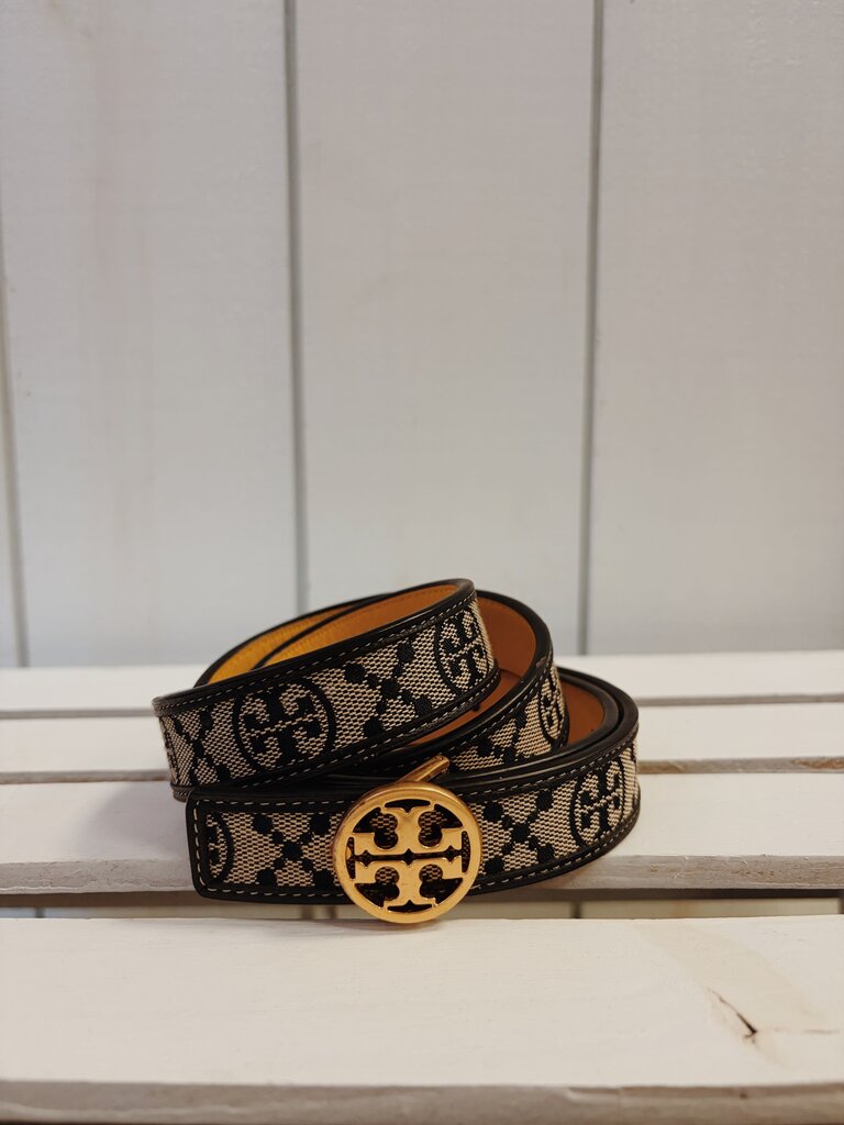 Tory Burch 1" Miller Monogram Reversible Belt - Size Large(Retails for $200)