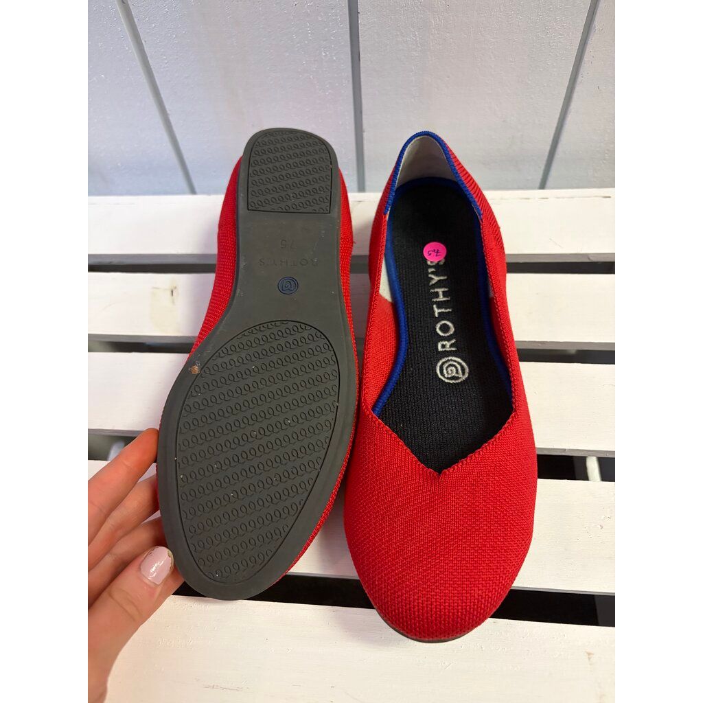 Rothy's The Flat in Bright Red - Size 7.5(Retails for $99)