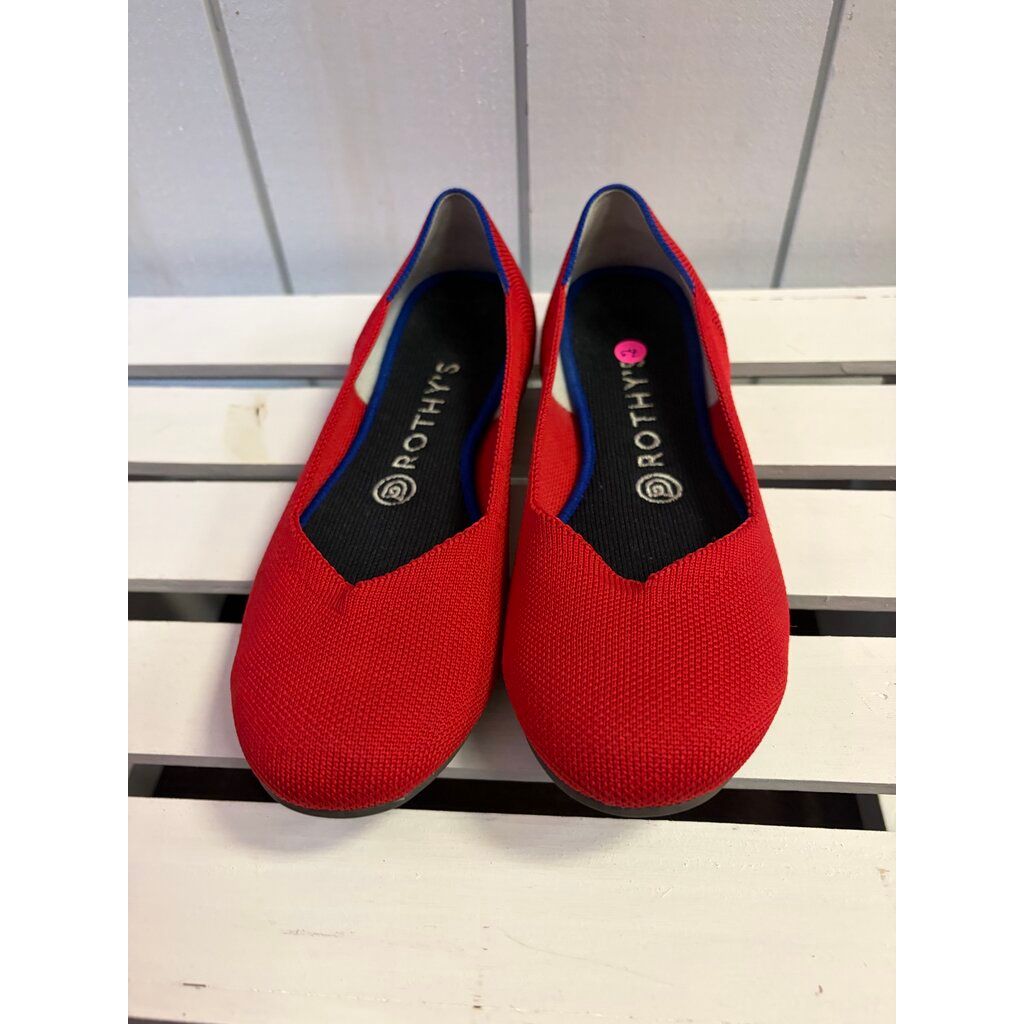 Rothy's The Flat in Bright Red - Size 7.5(Retails for $99)