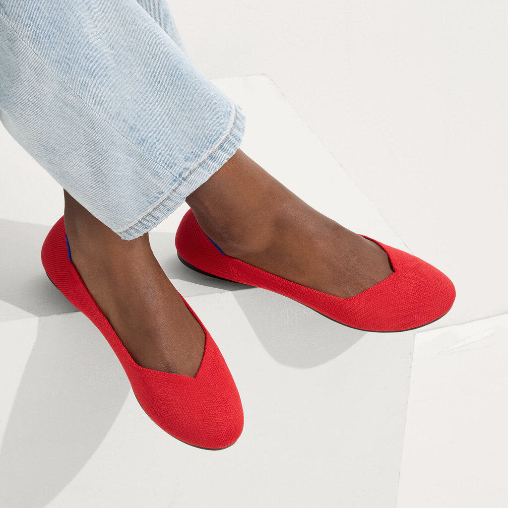 Rothy's The Flat in Bright Red - Size 7.5(Retails for $99)
