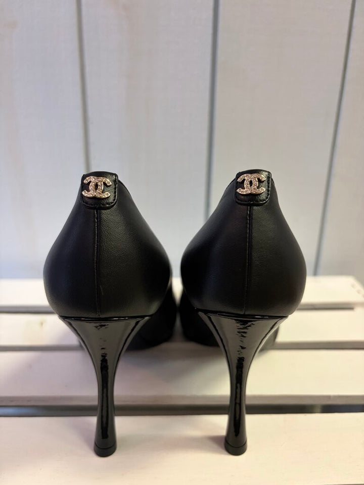 Chanel NIB Lambskin and Patent Calfskin Pumps - Size 36.5(Retails $1325)