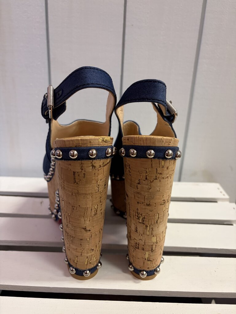 Christian Louboutin Super Joan Platform Sandals - Size 38(Retails $1095)