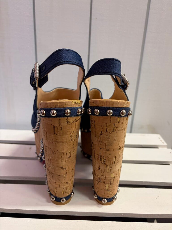 Christian Louboutin Super Joan Platform Sandals - Size 38(Retails $1095)