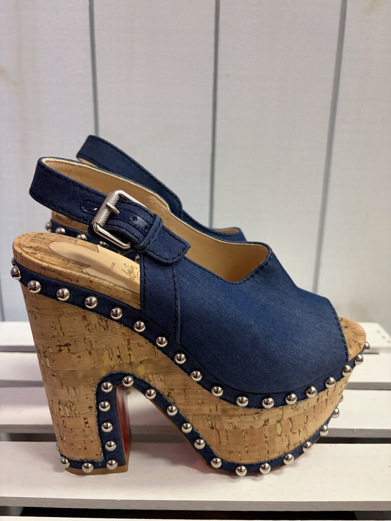 Christian Louboutin Super Joan Platform Sandals - Size 38(Retails $1095)